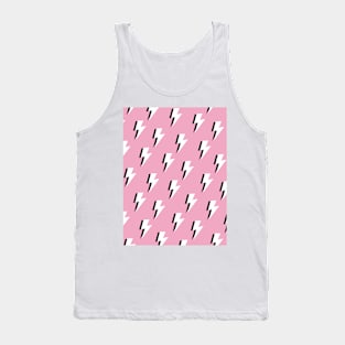 Lightning Bolt Pattern on Pink Tank Top